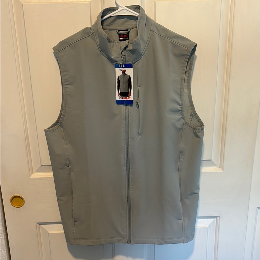 Weatherproof Gray Vest with Full-Zip and Standing Collar
